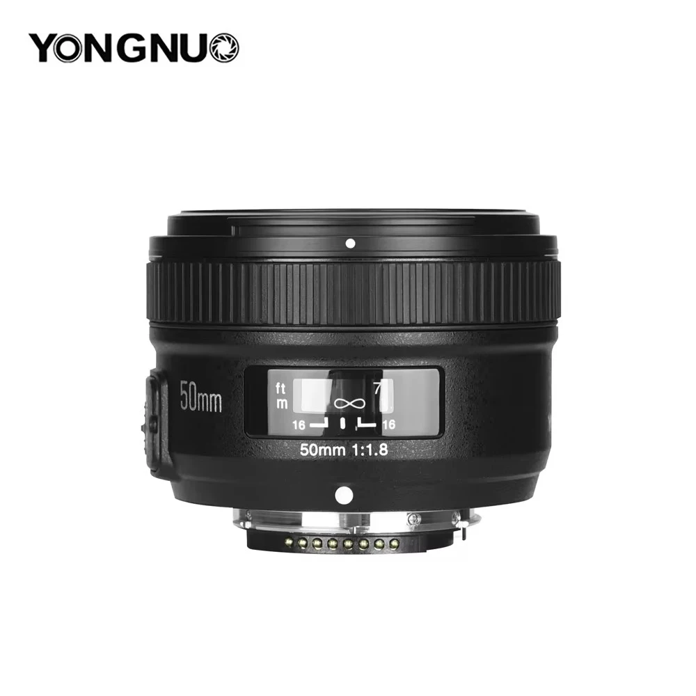 YONGNUO YN50mmm F1.8N lente de cámara de enfoque automático para Nikon D800 D3200 D5100 D5200 D5300 D700 cámaras DSLR lente AF MF de gran apertura
