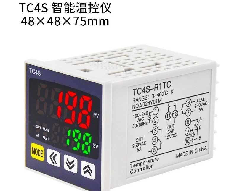 TC4S Digital PID Temperature Controller Multi Input Intelligent Thermostat Panel Display Meter