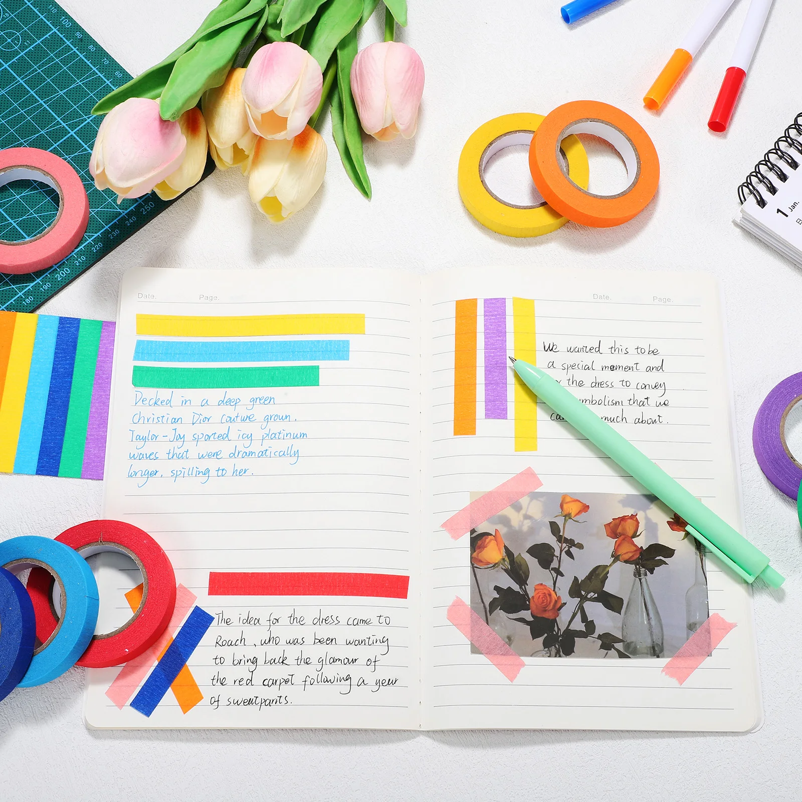 

8 Colorful Masking Art Removable Writable Craft Tape Rolls For Scrapbooking Labeling Decorating Cars Books Diy Adhesive Paper