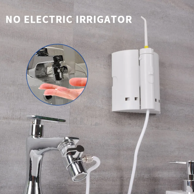 Oral Irrigator Faucet Water Flosser Jet 10 Nozzles for Family Set Oral SPA No Electric Water Flossing Pick Dental Mouth Cleaner
