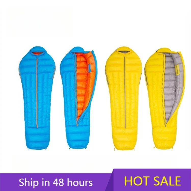 

YTYIN Extreme Cold Outdoor Winter Waterproof Mummy Sleeping Bag Goose Duck Stretchable Nylon Hands Envelope Style Portable Ultra