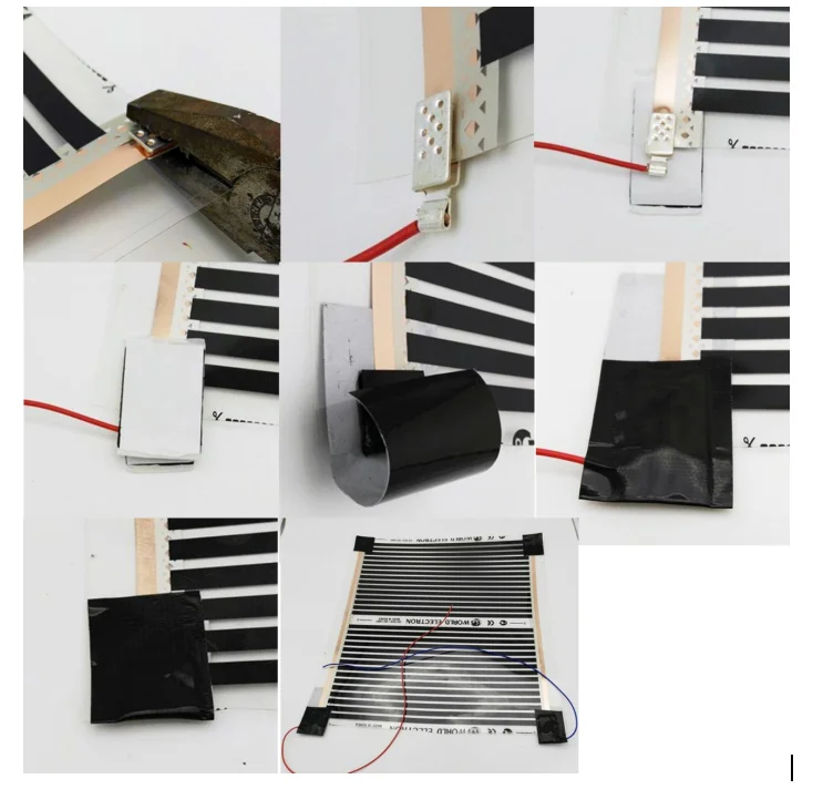 10 m²/Lot AC200~240V 50/80 cm breite Infrarot-PTC-Heizfolienmatte für Fußbodenheizungssysteme 220~240 W/M2 mit Zubehör – Detail 2