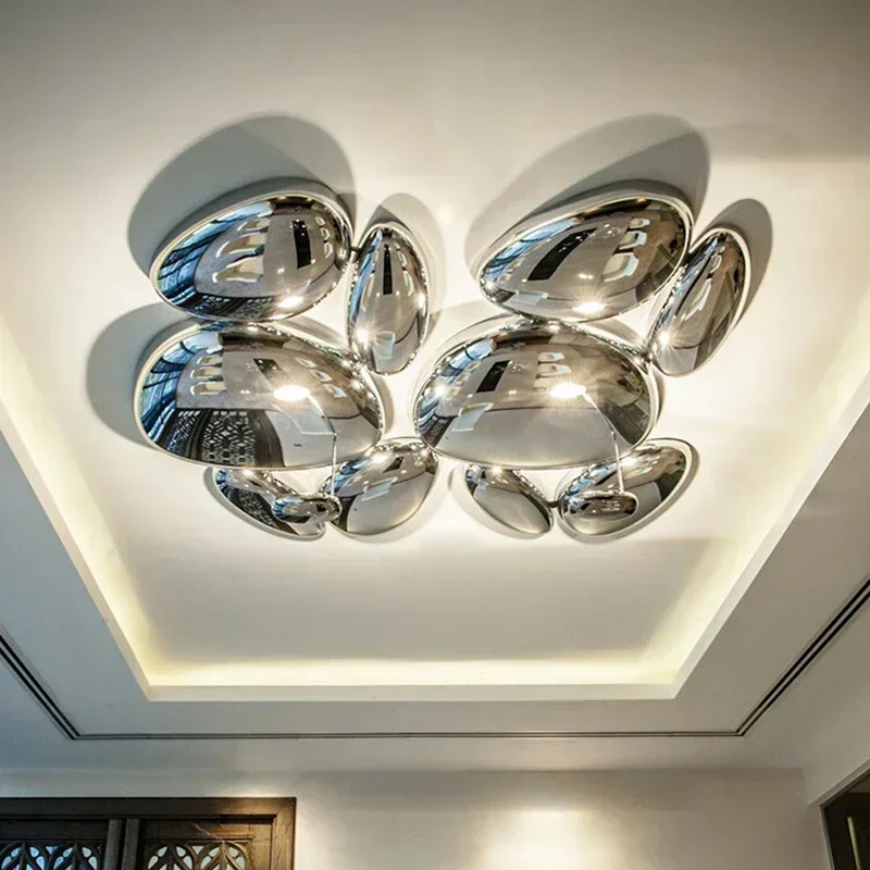 Modern Living Room Chrome Led Ceiling Lamp Home Decor Bedroom Chandelier Lighting Villa Lobby Bar Luxury Light Fixture Luminaria