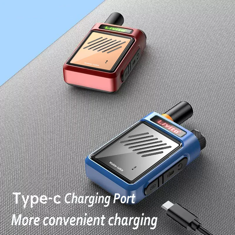 Amateur 5W UHF Long Range Walkie Talkie Mini H16 Matching Baofeng USB Portable Two-way Radio Portable for Camping Hunting Cafe