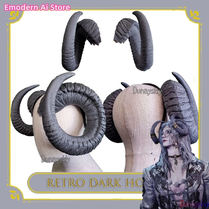 

Retro Dark Style Snake Horn Headpiece Cosplay Accessory Steampunk Gothic Con Prop Serpent Hairband Dark Series PU Cosplay Hairba
