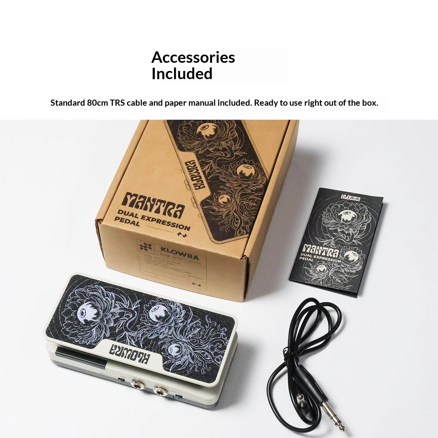 KLOWRA x HOTONE MANTRA Expression Pedal Passive Volume Control Dual Channel for Electric Guitar Effects Pedal view 6