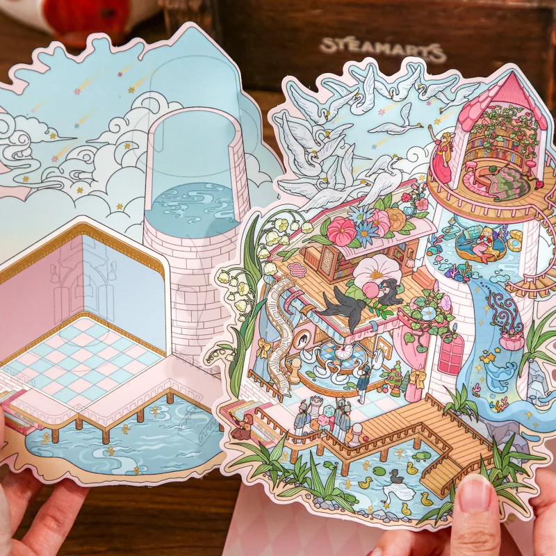 ملصقات منزلية ثلاثية الأبعاد يمكنك صنعها بنفسك، مشهد ملصقات DIY ممتع يجعل منزلًا حكايةك الخيالية، ملصقات مشهد كرتونية لطيفة ثلاثية الأبعاد لتخفيف التوتر للبالغين #4