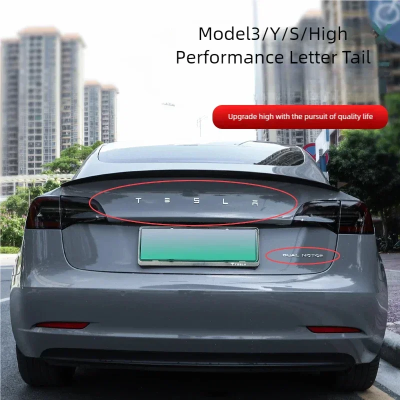 

for ABS Carbon Chrome Black Logo Tesla Letters Emblem Car Rear Trunk Letters For Tesla Model 3 Y X S Accessories