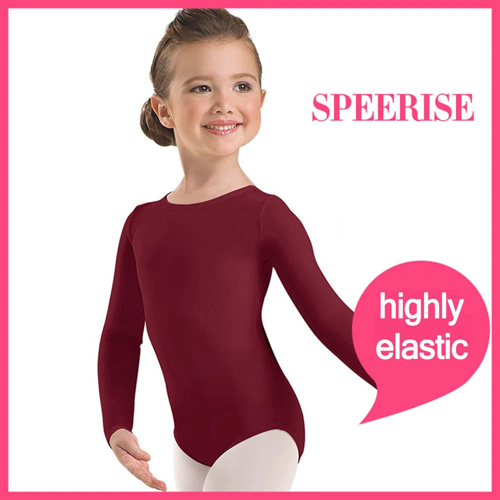 

Kids Stretch Spandex Classic Long Sleeve Ballet Dance Leotards for Toddler Girls Boys zipper Professional Gymnastics Bodysuit