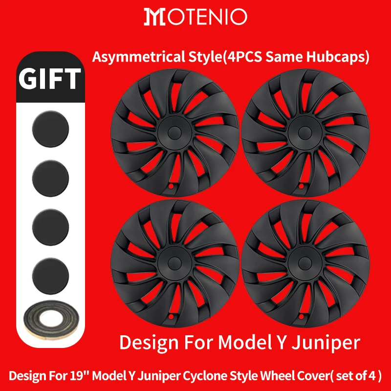 4PCS Wieldeksels voor Tesla Model Y Juniper 2025-202619 inch, turbine-stijl, volledige velgkap, auto-accessoires.