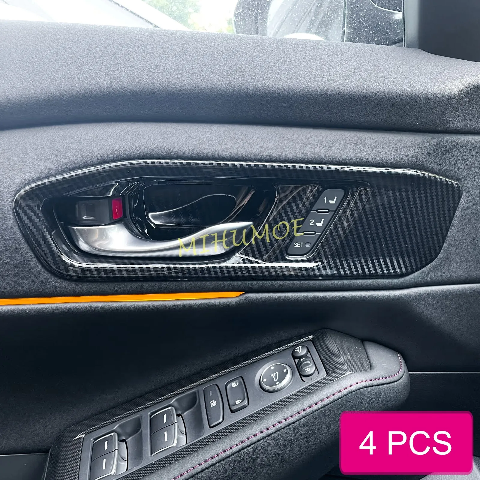 

Carbon Fiber Interior Door Handle Surrounds Trims Accessories For Honda Accord 2023 2024 2025 EX-L/Touring