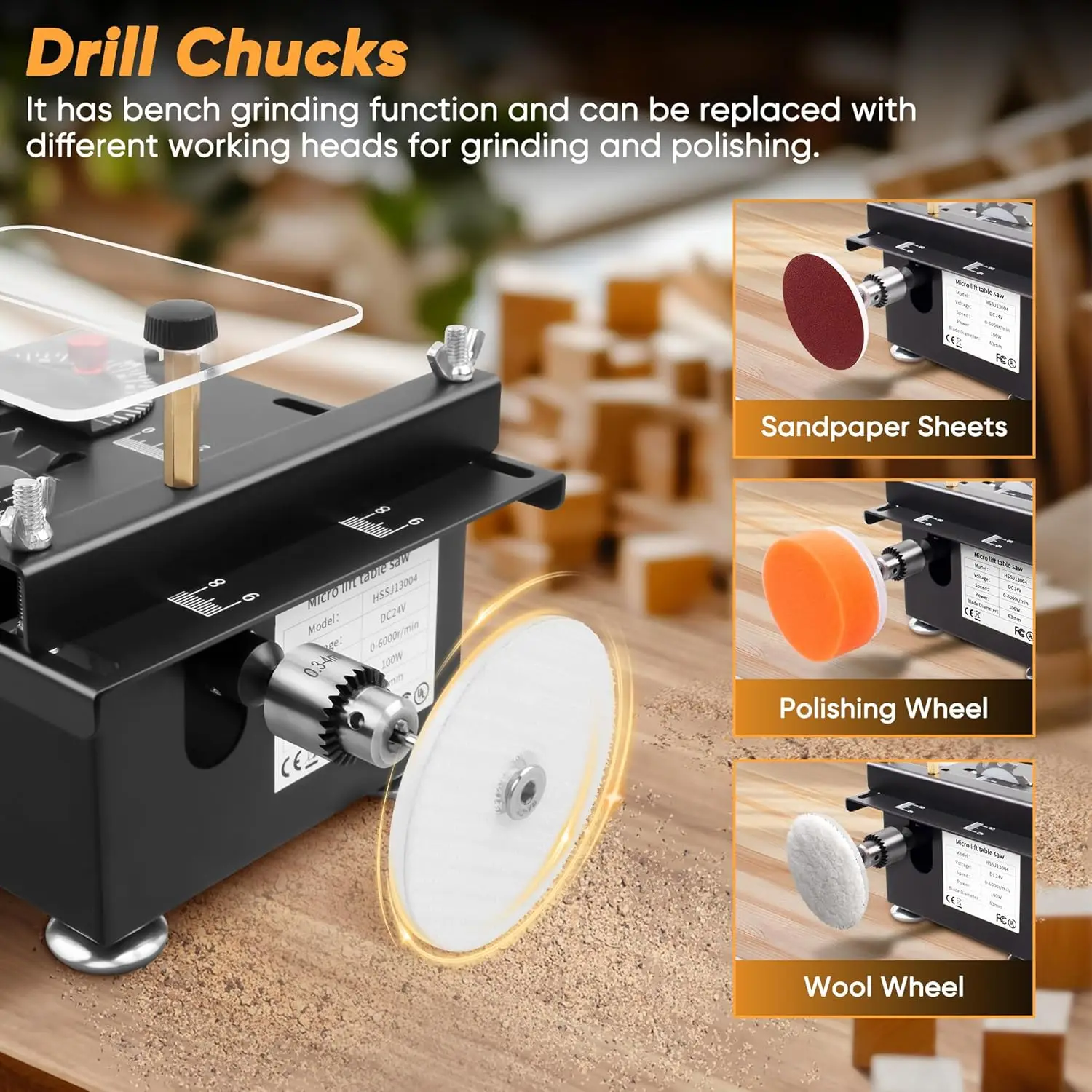 

Mini Table Saw,Mini Multi-Functional Table Saw for Crafts,Speed & Angle Adjustable,Cutting | Sanding Drilling All-in-One Machine