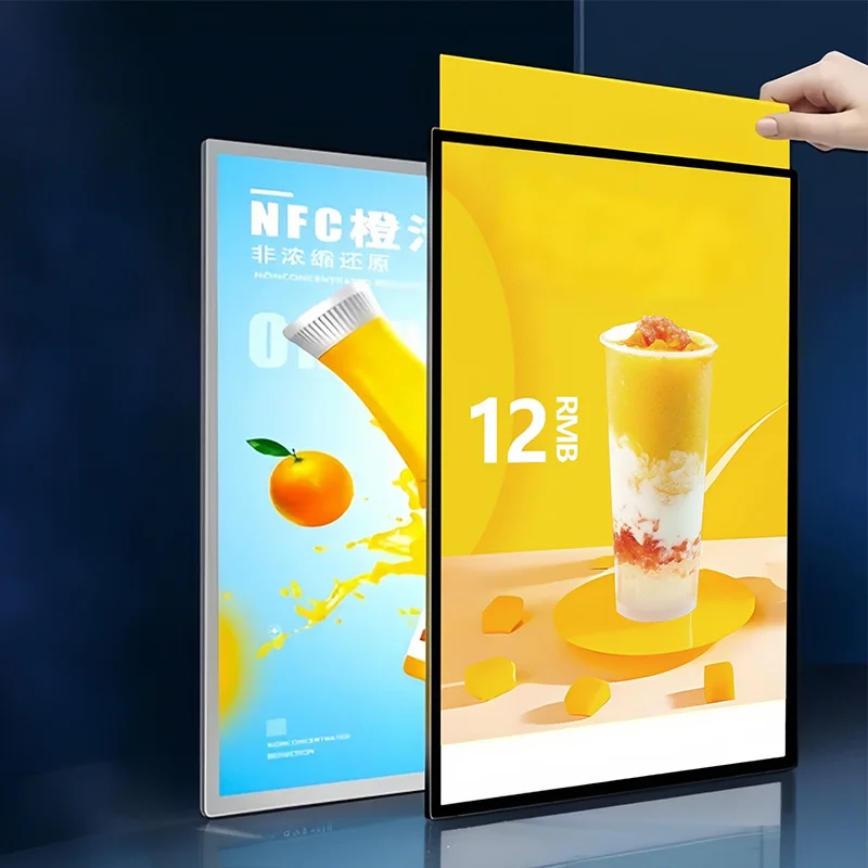 Ultra-Thin Custom Size A4 LED Slim Light Box Tempered Glass Menu Display Board for Outdoor Use in Restaurants and Coffee Shops