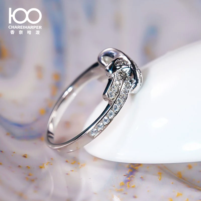 CH26 Platinum ring for women, classic personality, simple daily wear, diamond ring arrangement, diamond ring gift trend