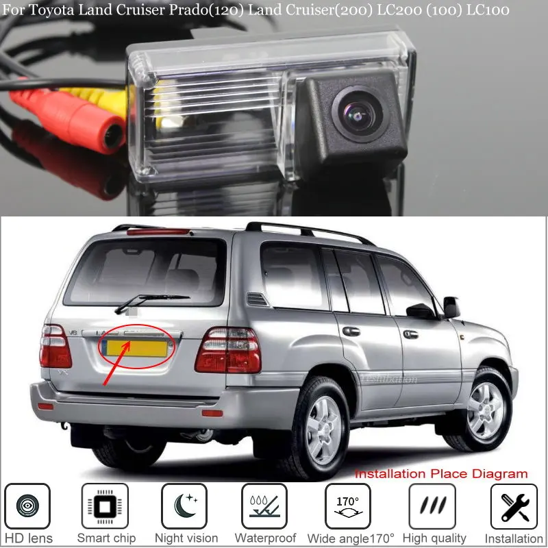 Car Rear View Camera Auto Backup Reverse Parking Camera for Toyota Land Cruiser Prado(120) Land Cruiser(200) LC200 (100) LC100