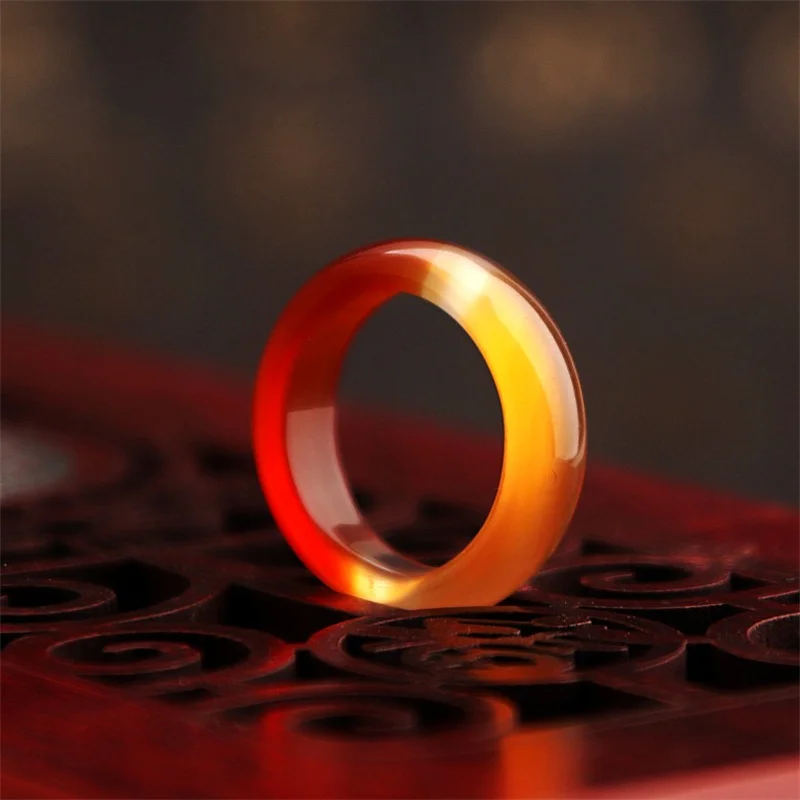 New Hot Fashion New Natural Stone Agate Rings Charms Multi-color Elegant Jewelry Party Gift for Women or Girlfriend High-Quality