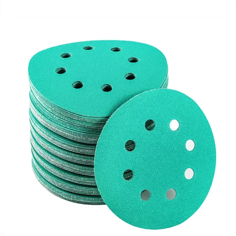 10PCS 5-Inch 8-Hole Wet Dry Sanding Discs Polyester Film Backed Heavy-Duty Hook and Loop Sandpaper for Random Orbital Sander