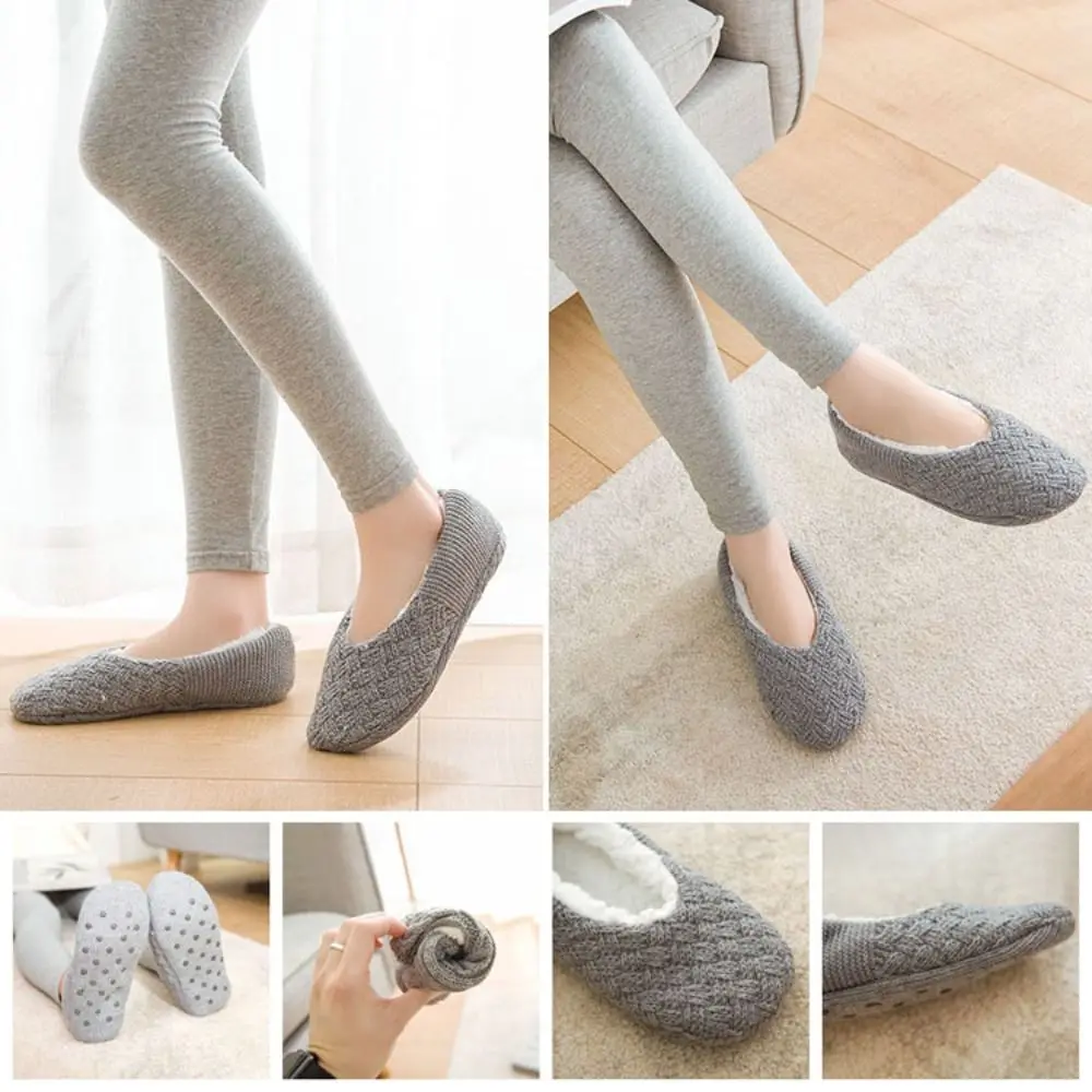 

Fashion Knitted Coral Fleece Socks Anti-slip Women Men Sleeping Socks Warm Hosiery Thicken Plush Socks Women