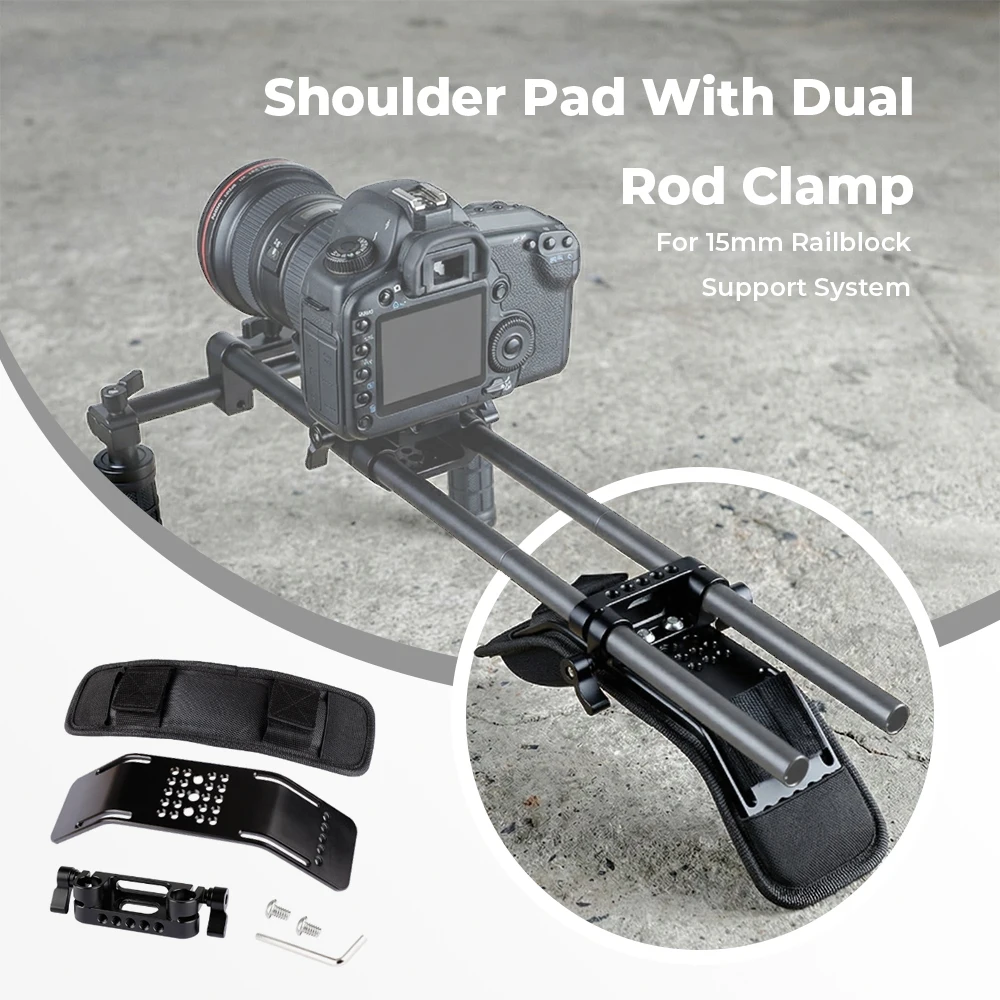 

CAMVATE Camera Shoulder Pad With Dual Rod Clamp For 15mm Railblock Support System For DSLR Camera Accessories