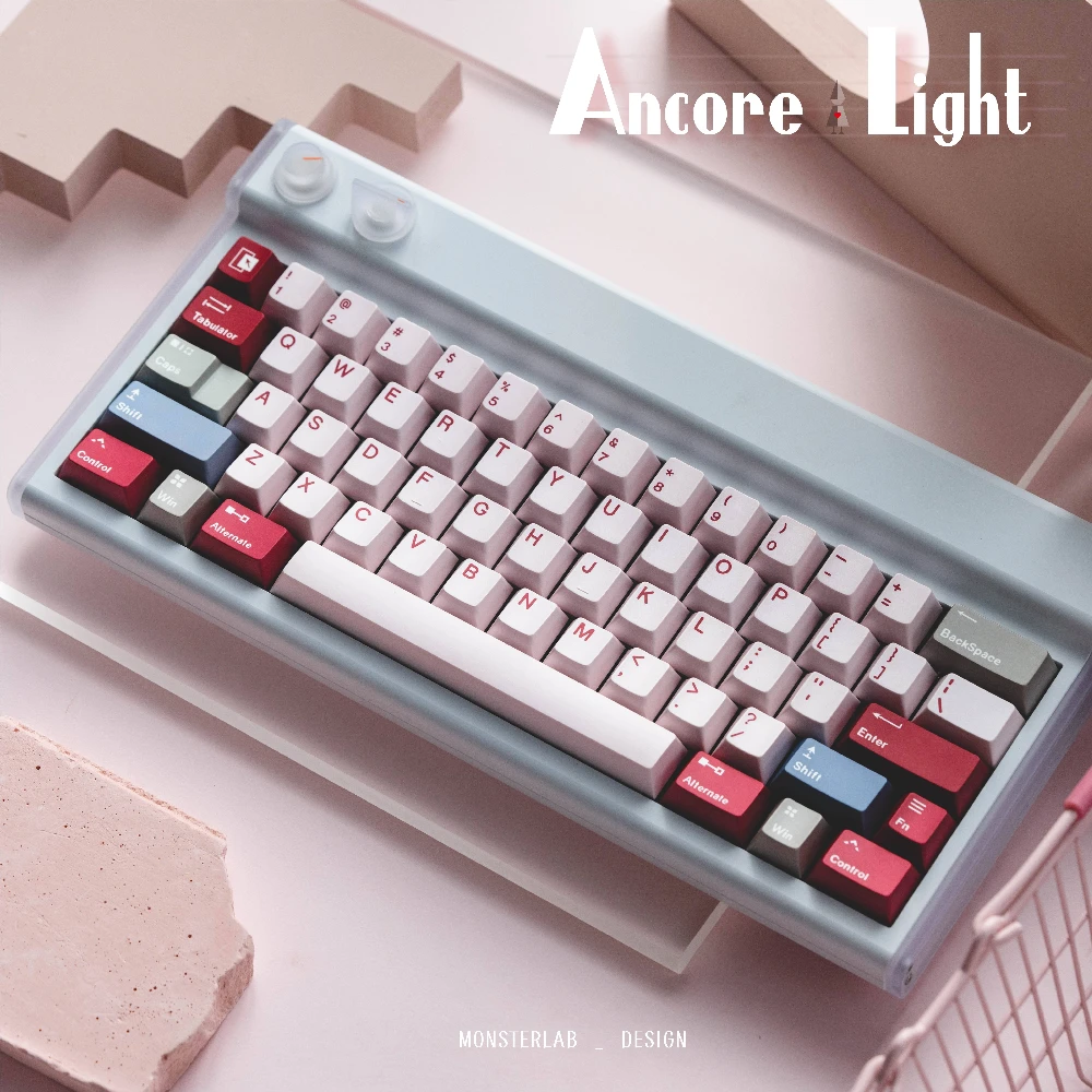Ancore Light Keycaps Set PBT Artisan Cherry Proflie Monument Valley Pink Soft-glow KeyCaps Aksesori Game Keyboard Mekanis