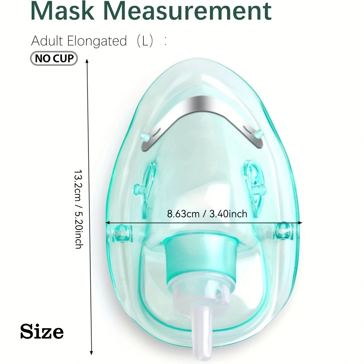 Sauerstoffmaske für Erwachsene, Standard-Sauerstoffmaske mit 6,6 Zoll Schlauch und verstellbarem Gummiband – Detail 7