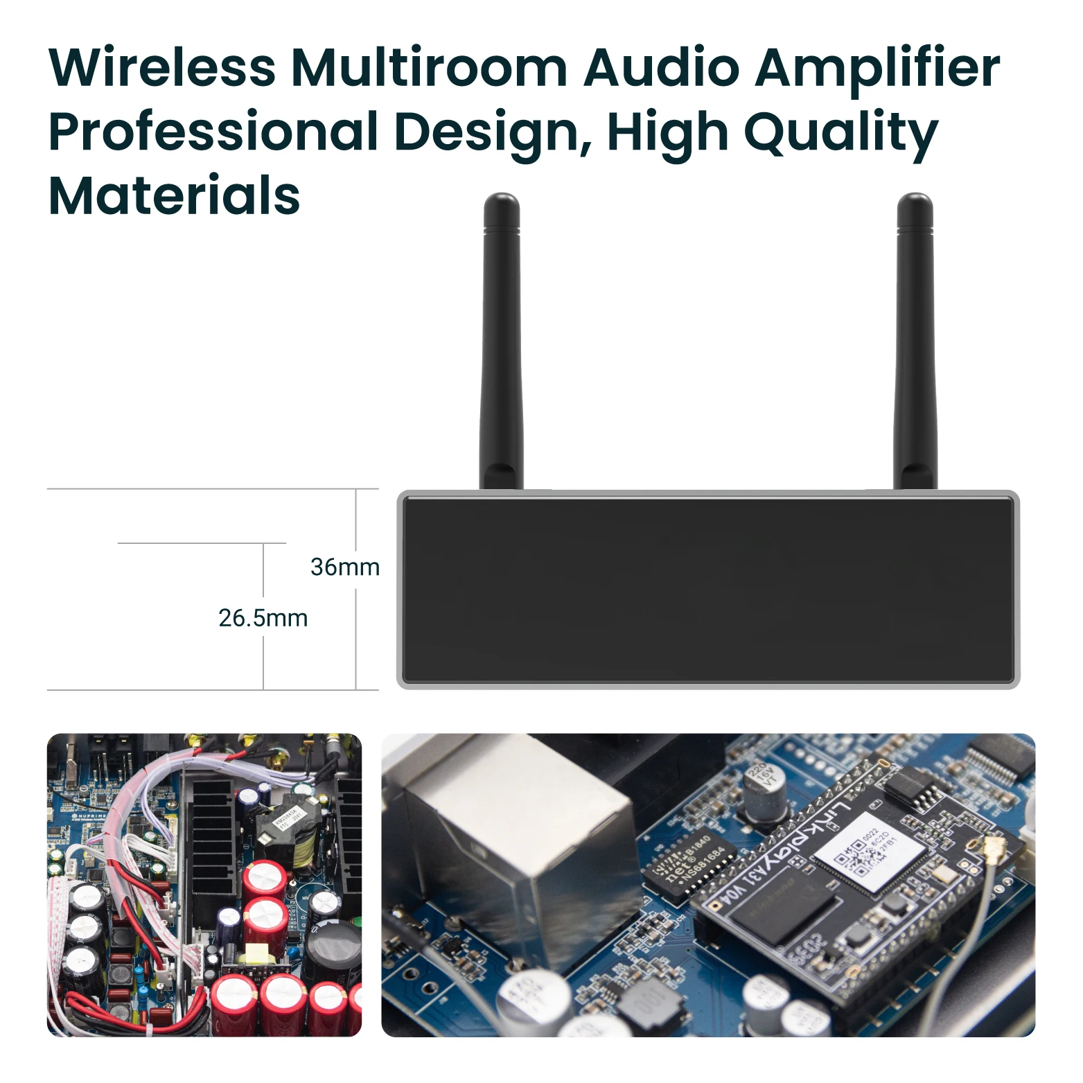 Rakoit-ワイヤレスミニパワーアンプ,ホームラボ受信機用マルチルームオーディオa50 linkplay dac,wifi