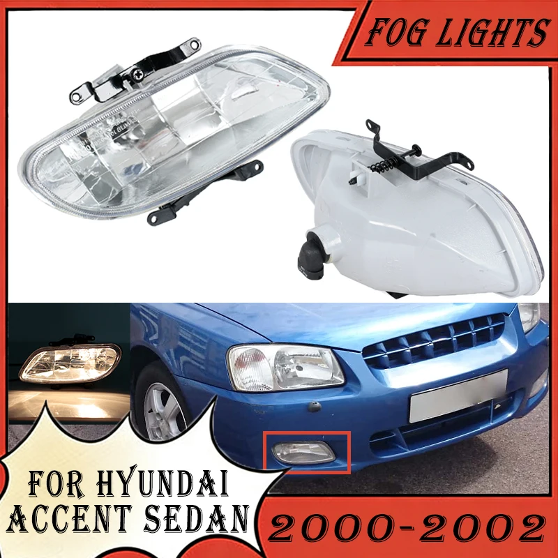 

For Hyundai Accent Sedan 2000 2001 2002 92202-25000 92201-25000 Front Bumper Fog lights Headlight Driving Light Car DRL Foglamp