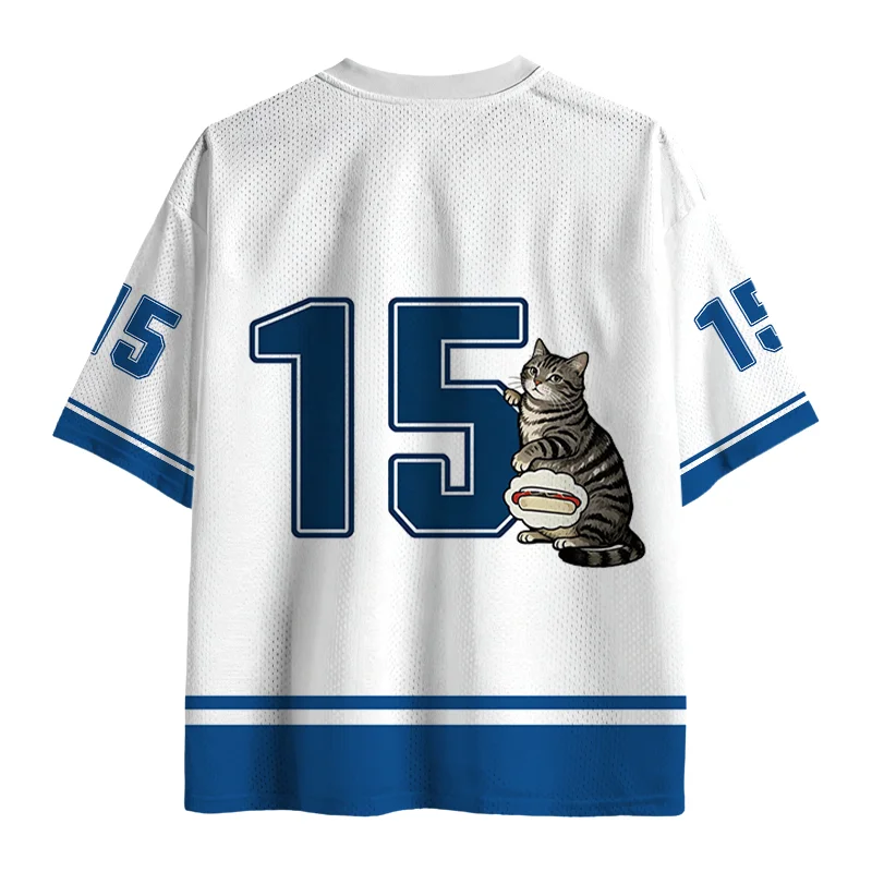 New Sports Mesh Jersey,QuickDrying Sports Short Sleeved Jersey,Upgraded Fabric,Mesh Knitted Fabric,Cute Cat Emoji Pack,Y2K Trend