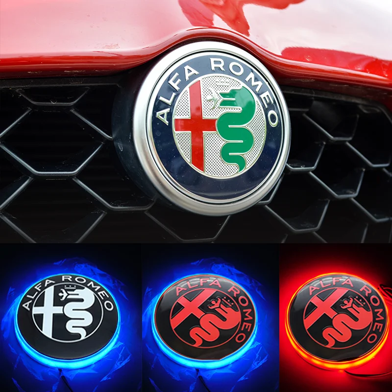 1 stücke Auto Rücklicht Emblem LED Logo Alfa Romeo Hinten Stamm Abzeichen Licht Aufkleber Styling Aufkleber Für Stelvio Mito Giulia giulietta GT