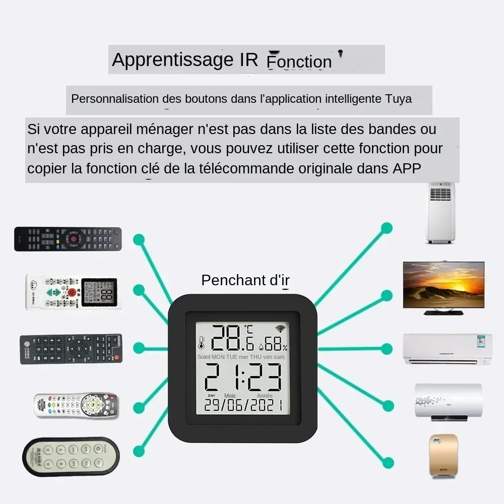 Home WiFi Bluetooth Universele infrarood afstandsbediening Temperatuur Vochtigheid Airconditioning Afstandsbediening Temperatuursensor