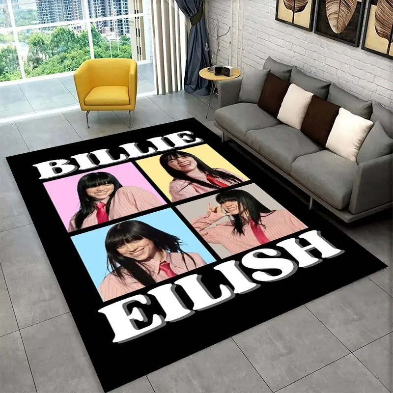 Famous Singer Billie Eilish Star Non-Slip Area Rug for Living Room,Bedroom,Playroom,Carpet Floor Mat Home Decor Rug  Room
