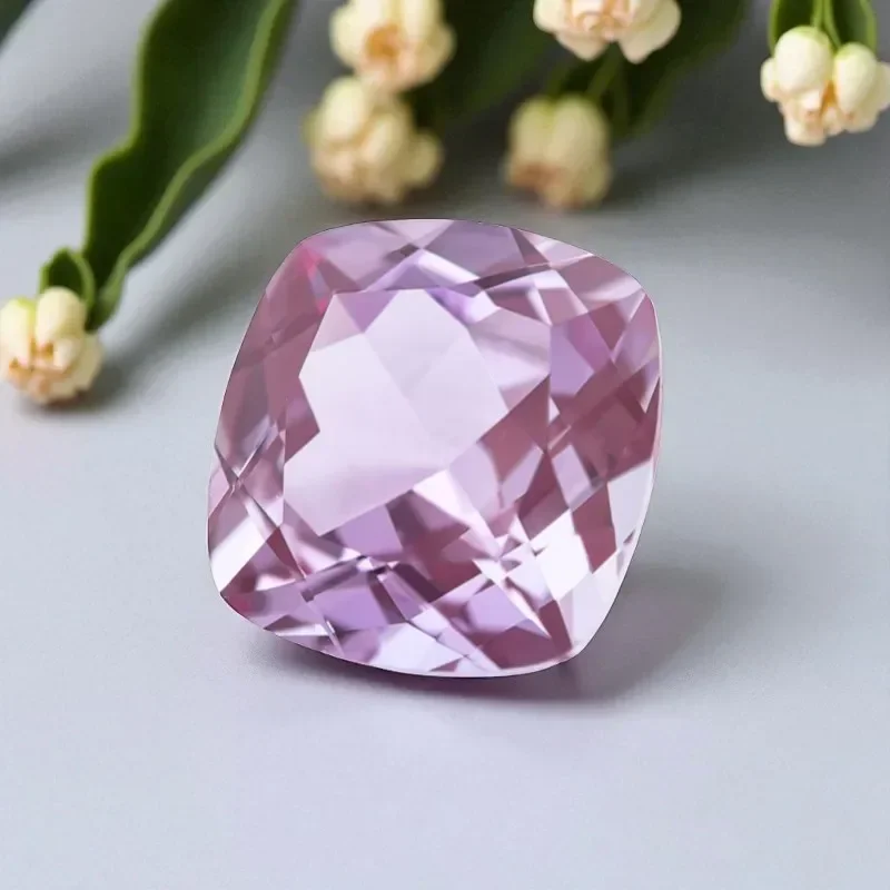 

TOP Lab Grown Alexandrite Square Cushion Shape Change Color Stone Charms for DIY Jewelry Making Extremely Shiny Quality Certifi