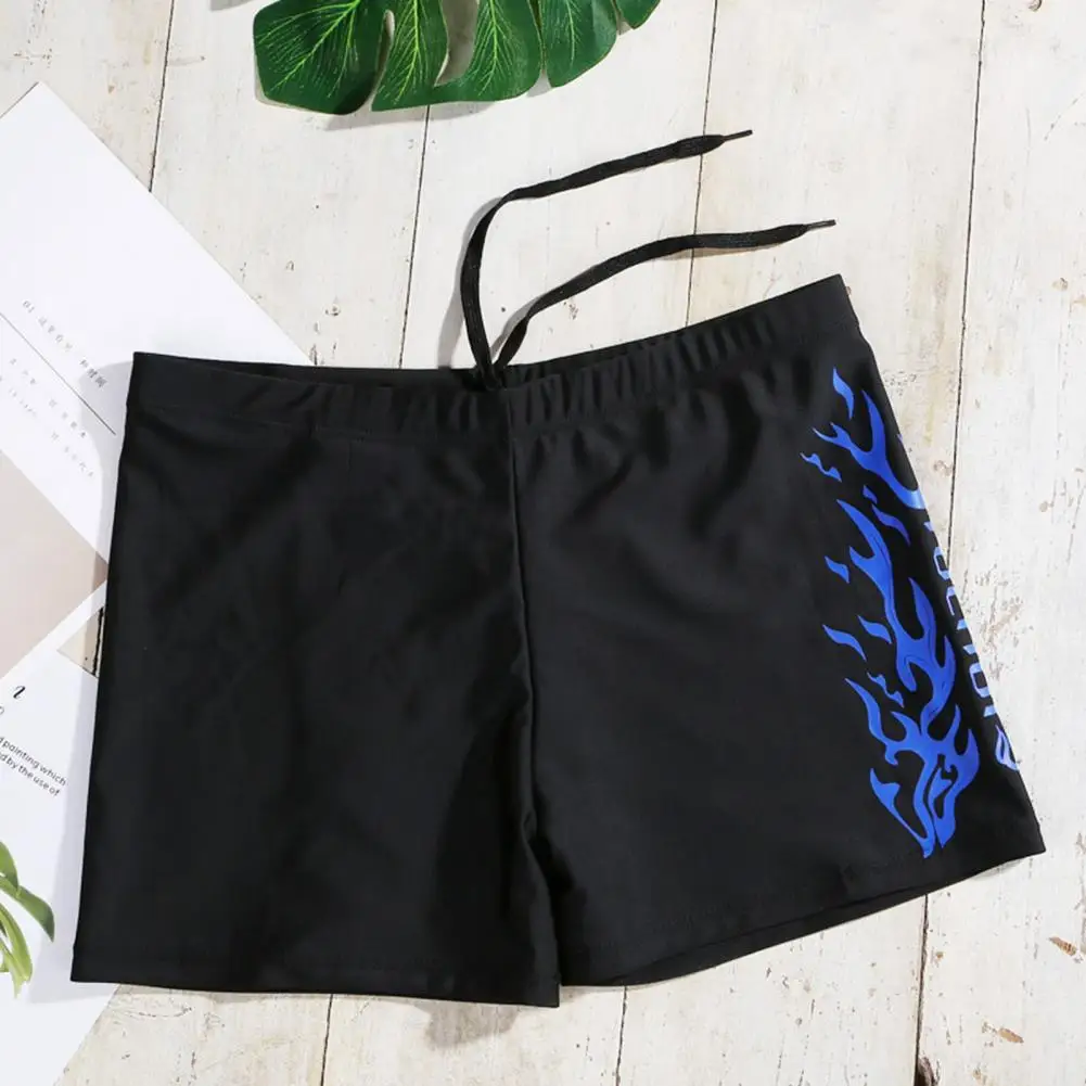 Printed Swimming Trunks Quick Dry Men's Swimming Trunks with Soft Elastic Waist Slim Fit Printed Bathing Shorts for Summer Beach