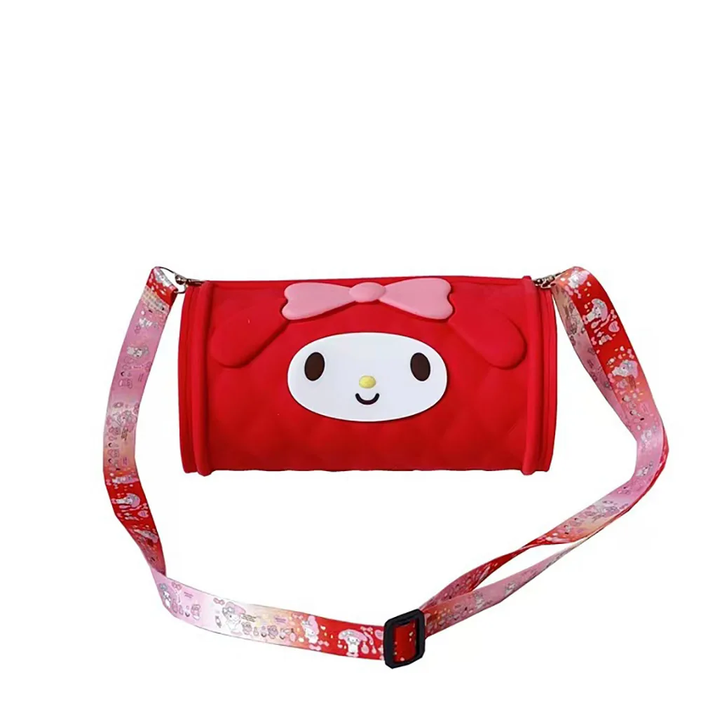 Borsa in Silicone cilindro Mymelody borsa Messenger Sanrio borsa impermeabile simpatico cartone animato portamonete per bambini zaini moda Kawaii