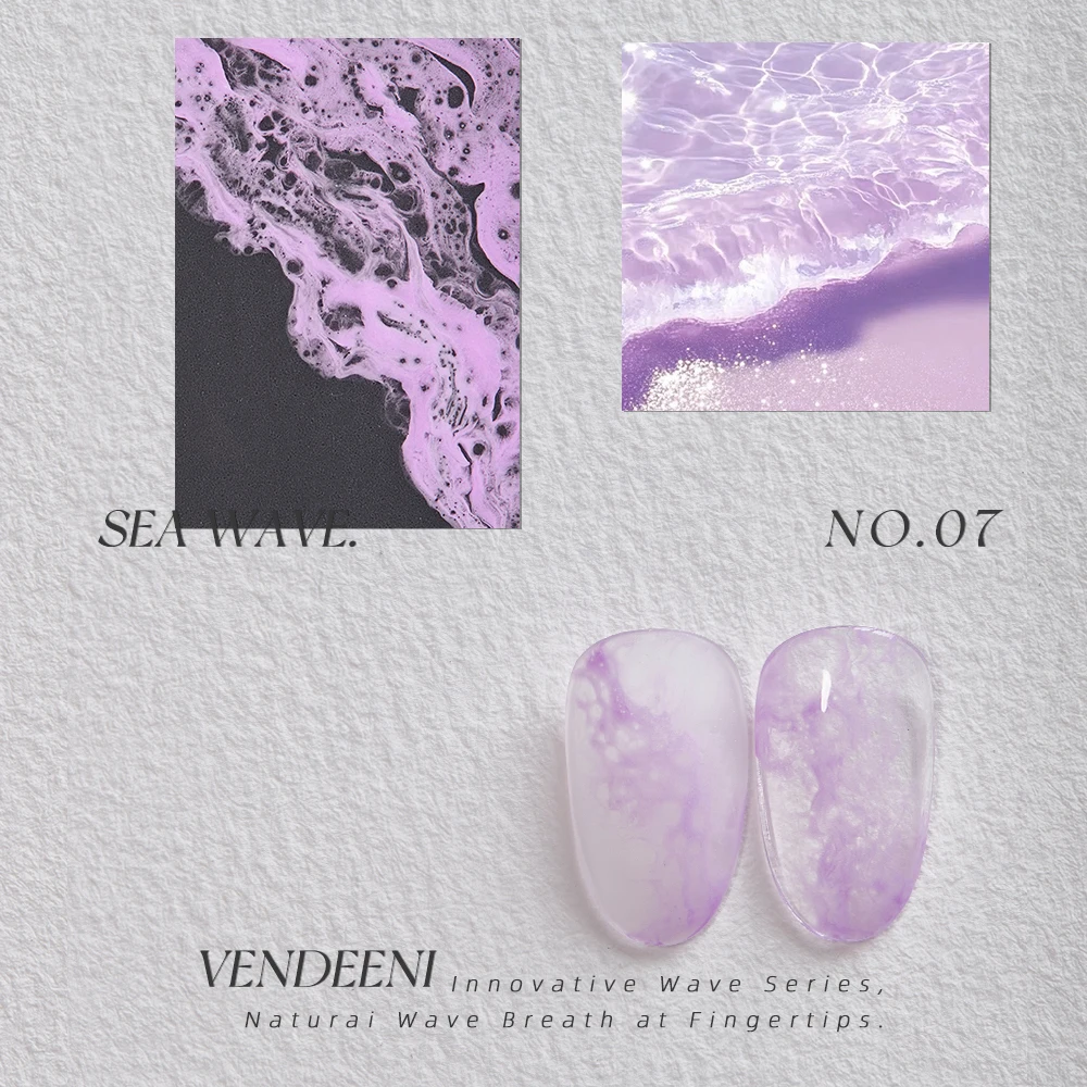 Vendeeni 10 Farben/Set Sea Wave Blooming Gel Nagellack TPO HEMA FREI UV Soak Off Gel Lack Marmor Spitze Nagelkunst Blossom Gel – Detail 15