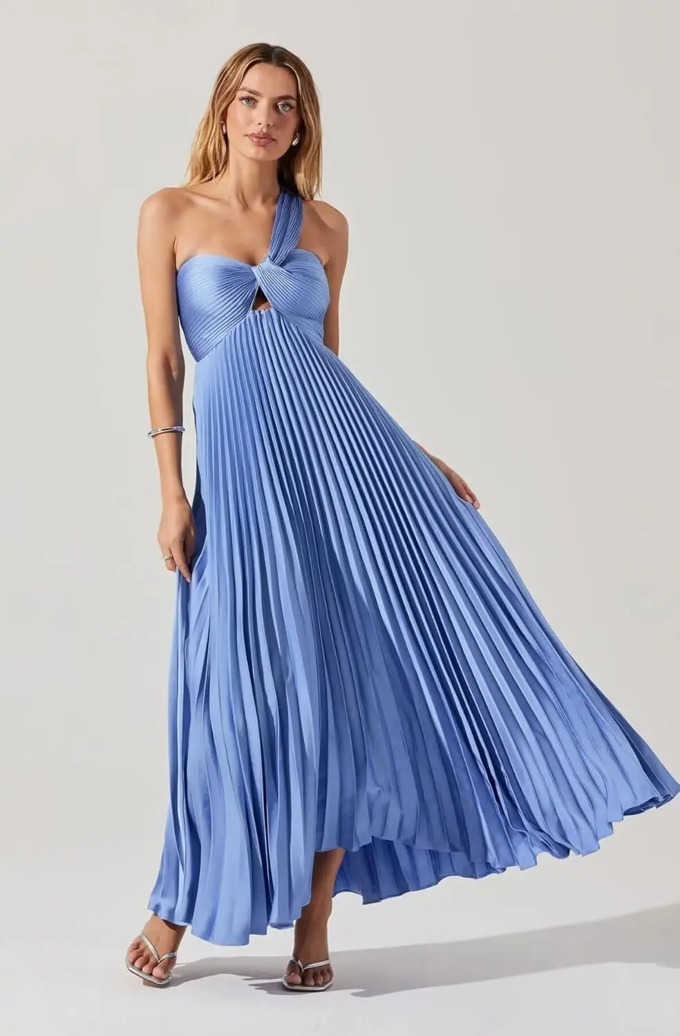 Vestidos de dama de honor de un hombro con para mujer, vestidos de fiesta formales plisados de satén, vestido de noche, vestido Formal elegante para mujer