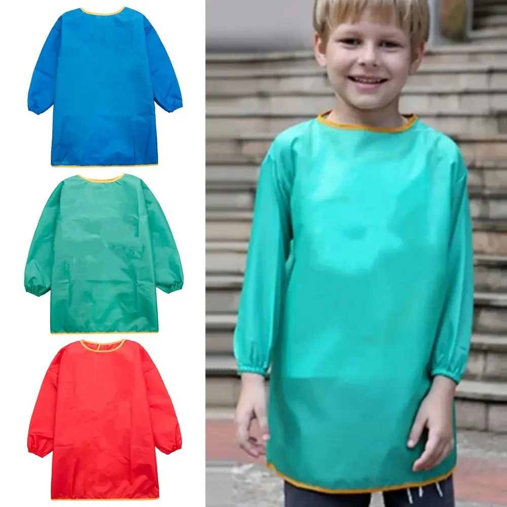 Tablier imperméable à manches longues pour enfants, école, artisanat d'art, peinture, chef de cuisine, alimentation pour bébé