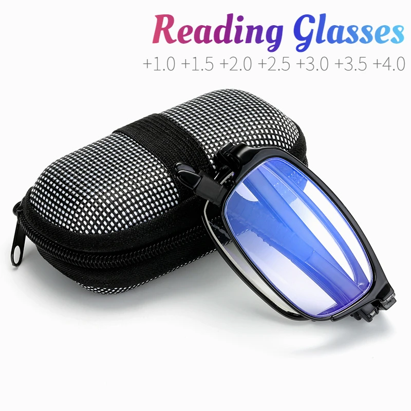 

Portable Folding Reading Glasses With Box Men Women Spectacles Frame TR Farsight Glasses Diopters +1.0 +1.5 +2.0 +2.5 +3.0 +4.0