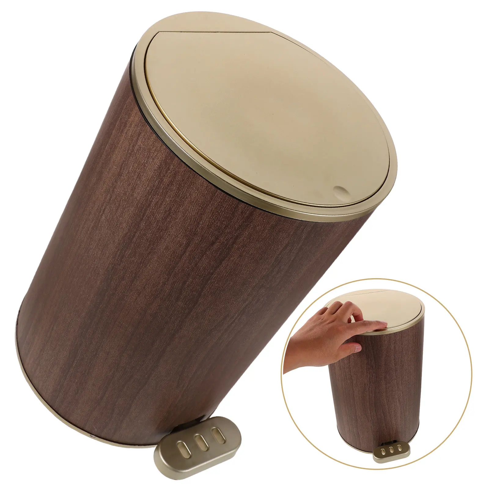 

12L Large Capacity Foot Pedal Trash Can Hands Free Bathroom Kitchen Waste Bin Odor Sealed Lid Stylish Home Office