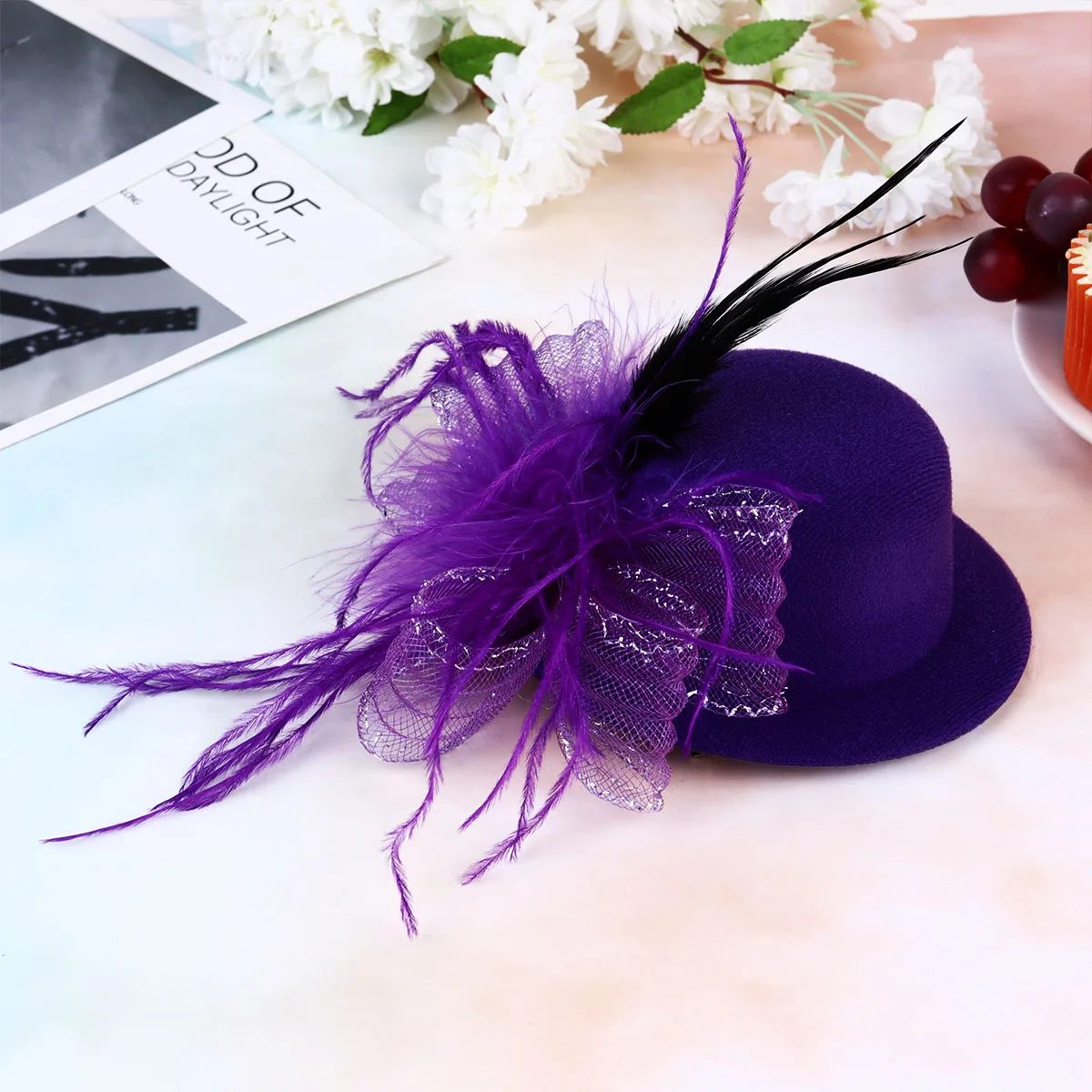 

Top Hat Hair Clip Beautiful Elegant Accessories Durable Long Lasting Unique Design Match Different Dress Up Good Gift