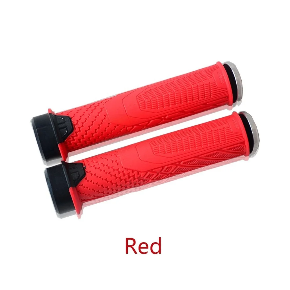 

Lock Ring Bike Handlebar Grips TPR Rubber Material Anti-slip Texture Vibration Absorption For 22.2mm Handlebars