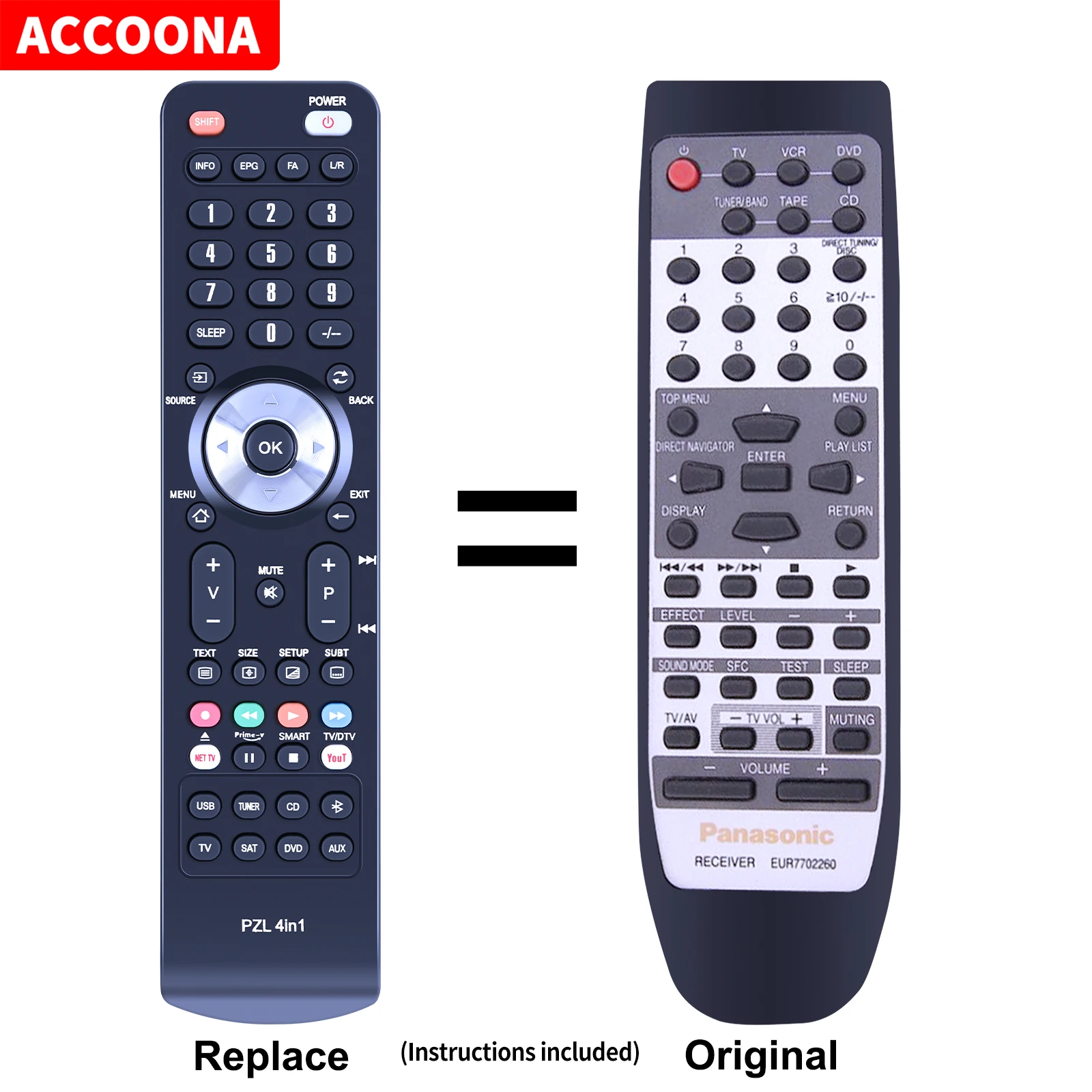 

Remote control EUR7702260 for Panasonic SA-HE75E SA-HE75EB SA-HE75EG SA-AK270