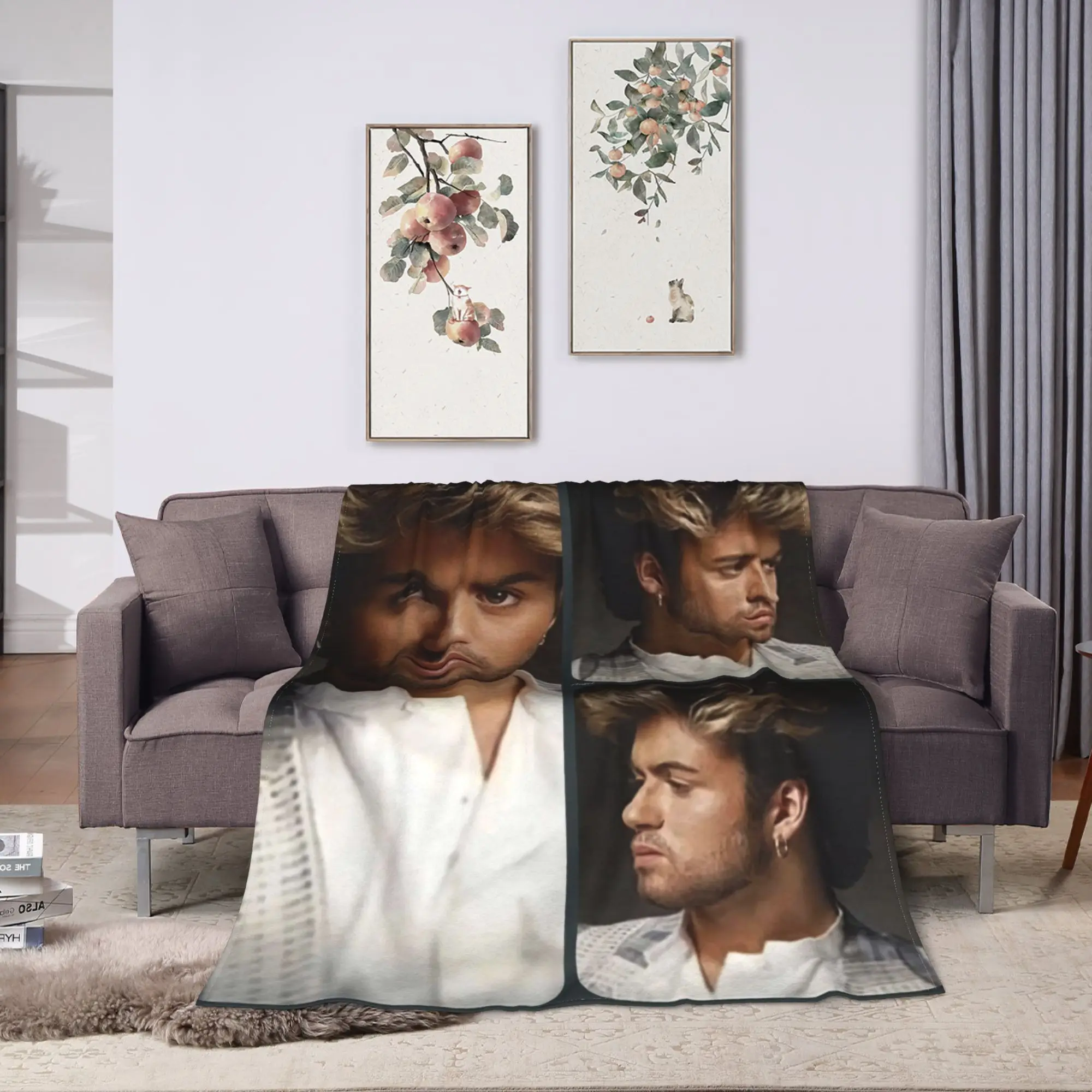 George Michae Collage Blanket Quality Warm Soft  Bedding Throws Winter Children Living Room Aesthetic Bedspread