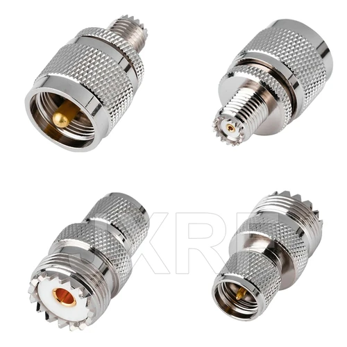 Conector JX RF 2 uds PL259 SO239 UHF macho hembra a Mini adaptador Coaxial UHF macho hembra para antena walkie talkie