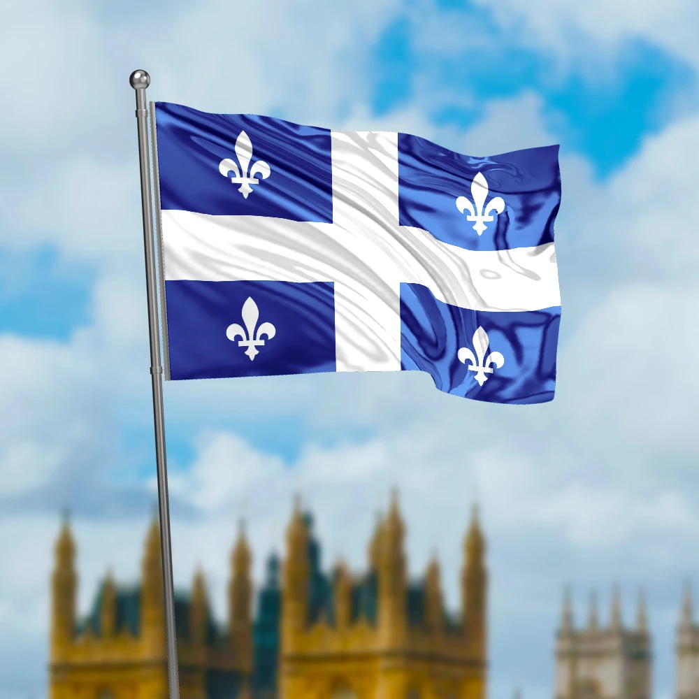 3x5 Ft Quebec Flag Vivid Color and Fade proof a province of the Canada Flags Polyester with Brass Grommets 3 X 5 Ft