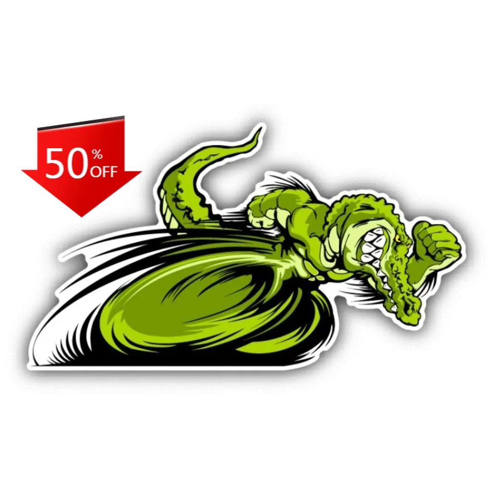 

Alligator Speeding Mascot Cartoon Cute Car Laptop Window Bumper Waterproof Vinyl Decal Sticker Vintage Cool Retro Aesthetic
