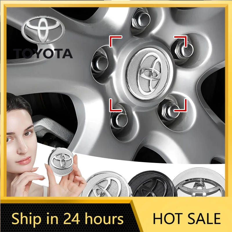 

Car Stickers 2026 Hot Fot Toyota Car Wheel Center Hub Cap Badge Dust-proof Covers Emblem Sticker for Toyota Emblem Auris Rav4 Ya