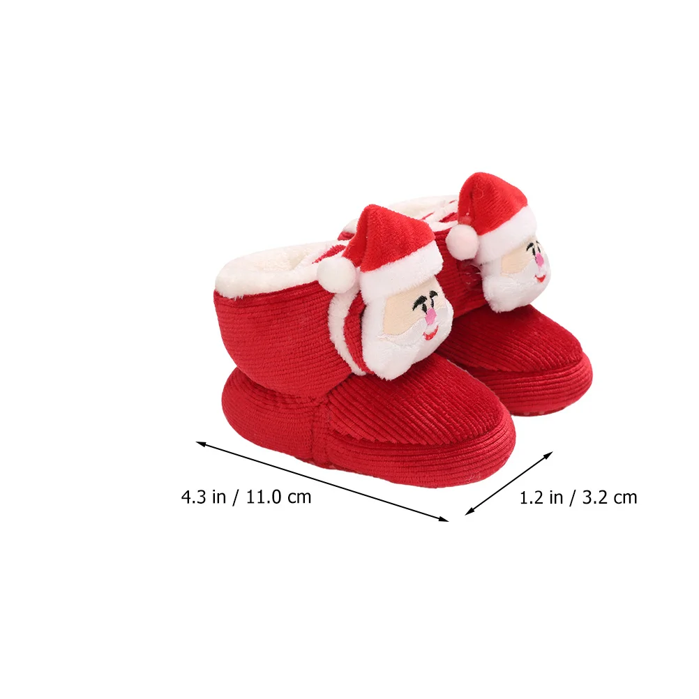 

1Pair Baby Walking Shoes Christmas Infant Booties Santa Claus Design Lightweight Warm Toddler Footwear Non Slip