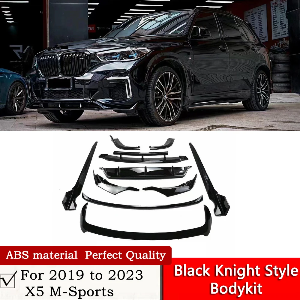 G05 X5 Black Knight Style Bodykit For 2019 to 2022 2023 X5 Modification Glossy Black Front Lip Rear Diffuser Grille Roof Spoilor