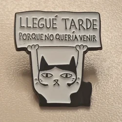 1 piece novelty niche personality brooch, metal material, cat style, suitable for both men and women to wear.